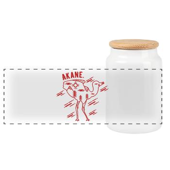 Akane - Boîte à biscuits avec couvercle en bois - blanc - Devant