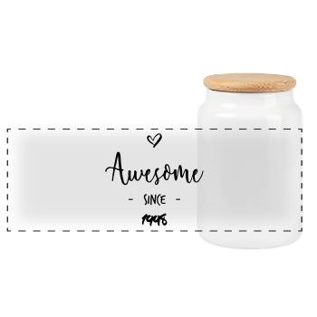 Awesome since 1998 - Boîte à biscuits avec couvercle en bois - blanc - Devant