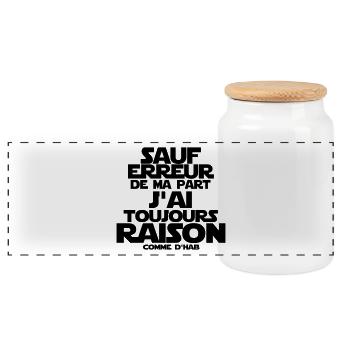 sauf erreur de ma part - Boîte à biscuits avec couvercle en bois - blanc - Devant