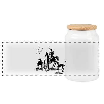 don quixote - Panorama Keksdose mit Holzdeckel - Weiß - Vorne