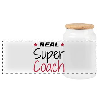 Coach / Coaching / Entraineur / Sport - Boîte à biscuits avec couvercle en bois - blanc - Devant