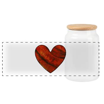 Congratulations from the heart Congratulations - Panoramic Cookie Jar with Wooden Lid - white - Front