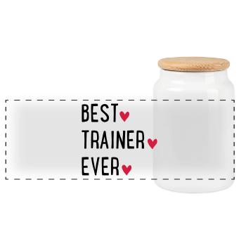 Trainer - Panoramic Cookie Jar with Wooden Lid - white - Front