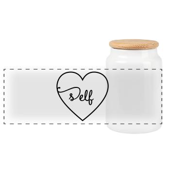 L'amour de soi - Boîte à biscuits avec couvercle en bois - blanc - Devant