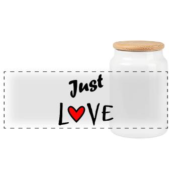 JUST LOVE. JUST MARRIED. VIVE LES MARIES. EVJF - Boîte à biscuits avec couvercle en bois - blanc - Devant