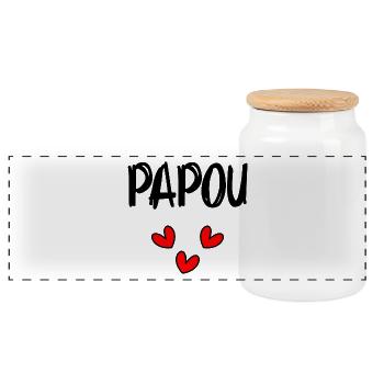 PAPUAN. DAD. FATHER'S DAY. HAPPY DADDY'S DAY - Panoramic Cookie Jar with Wooden Lid - white - Front