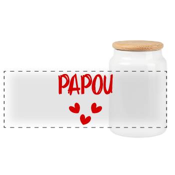 PAPUAN. DAD. FATHER'S DAY. HAPPY DADDY'S DAY - Panoramic Cookie Jar with Wooden Lid - white - Front