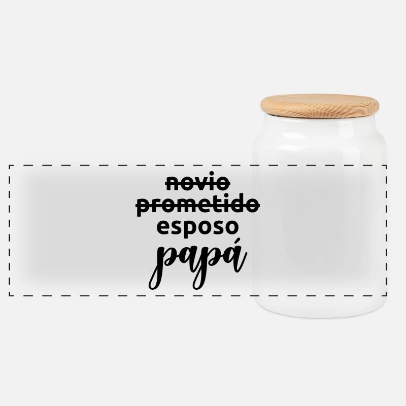 Esposo To Papa Married Men Funny Pregnancy Gift - Boîte à biscuits avec couvercle en bois - blanc