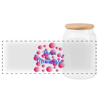 MERCI. MERCI MAÎTRESSE. CADEAU MAÎTRESSE. VACANCES - Boîte à biscuits avec couvercle en bois - blanc - Devant
