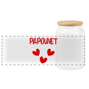 FÊTE DES PÈRES. BONNE FÊTE PAPA. PAPA. BONNE FÊTE - Boîte à biscuits avec couvercle en bois - blanc - Devant