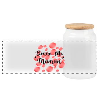 BONNE FÊTE MAMAN. MAMAN. FÊTE DES MÈRES - Boîte à biscuits avec couvercle en bois - blanc - Devant