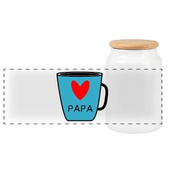 BONNE FÊTE PAPA. PAPA. FÊTE DES PÈRES. PÈRE - Boîte à biscuits avec couvercle en bois - blanc - Devant