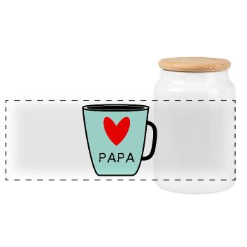 VATERTAG. ALLES GUTE ZUM GEBURTSTAG, PAPA. PAPA. ALLES GUTE ZUM GEBURTSTAG - Panorama Keksdose mit Holzdeckel - Weiß - Vorne
