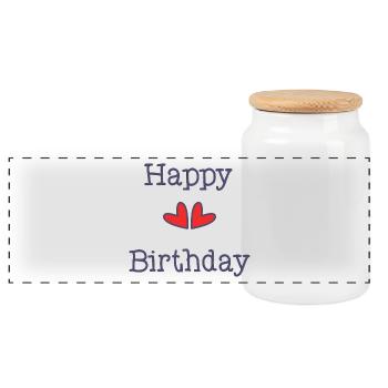 ALLES GUTE ZUM GEBURTSTAG. ALLES GUTE ZUM GEBURTSTAG. JAHRESTAG. - Panorama Keksdose mit Holzdeckel - Weiß - Vorne
