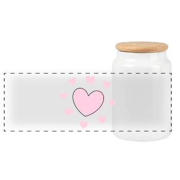 Cœur rose cadeau de la Saint-Valentin en cœur rose - Boîte à biscuits avec couvercle en bois - blanc - Devant