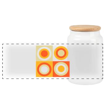 Cadeau rétro motif des années 70 - Boîte à biscuits avec couvercle en bois - blanc - Devant