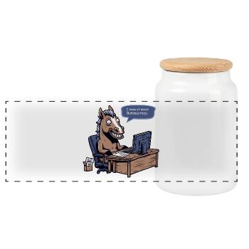 Office Hengst - Panoramic Cookie Jar with Wooden Lid - white - Front
