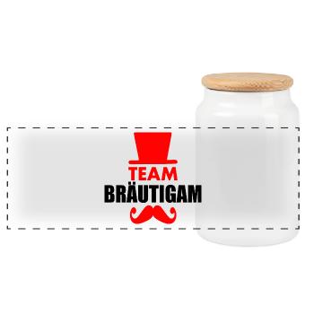 team bräutigam - Panorama Keksdose mit Holzdeckel - Weiß - Vorne