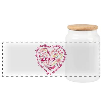 Flower For Mom Floral Mama Tees Happy Mother's Day - Boîte à biscuits avec couvercle en bois - blanc - Devant