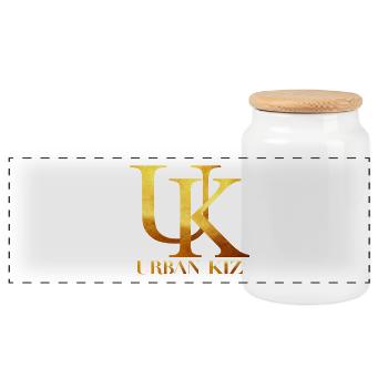 Urban Kiz Gold - Kizomba Dance Shirt - Panorama Keksdose mit Holzdeckel - Weiß - Vorne