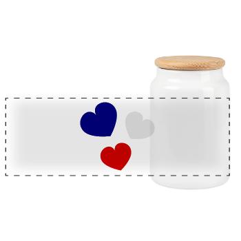 HEART. HEARTS. SAINT VALENTINE. LOVE. LOVE. HEART - Panoramic Cookie Jar with Wooden Lid - white - Front