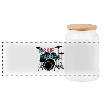 Dickie Harrell Neon en détresse - Boîte à biscuits avec couvercle en bois - blanc - Devant