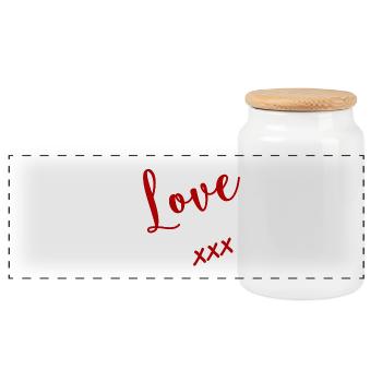I LOVE YOU. SAINT VALENTIN. EVJF. JE T'AIME - Boîte à biscuits avec couvercle en bois - blanc - Devant