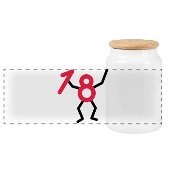 Endlich18! - Boîte à biscuits avec couvercle en bois - blanc - Devant