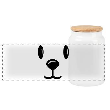 teddybär teddy bärchen teddy bear - Panorama Keksdose mit Holzdeckel - Weiß - Vorne