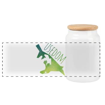 usedom - Panoramic Cookie Jar with Wooden Lid - white - Front