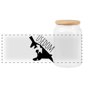 usedom - Panoramic Cookie Jar with Wooden Lid - white - Front