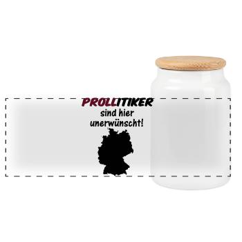 PROLLitiker Politik Politiker Wahl Partei Geschenk - Panorama Keksdose mit Holzdeckel - Weiß - Vorne