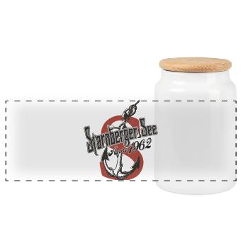 Lac Starnberg Anno 1962 - Boîte à biscuits avec couvercle en bois - blanc - Devant