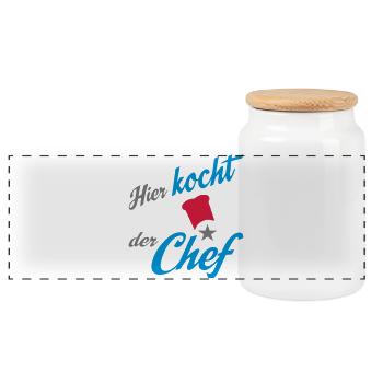 Hobbykoch - Panorama Keksdose mit Holzdeckel - Weiß - Vorne