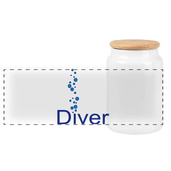 6061912 121511009 diver - Boîte à biscuits avec couvercle en bois - blanc - Devant