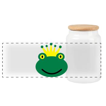 6061912 119207995 Frosch - Panorama Keksdose mit Holzdeckel - Weiß - Vorne