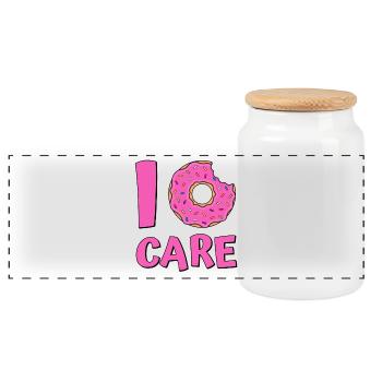 I donut care - Panorama Keksdose mit Holzdeckel - Weiß - Vorne