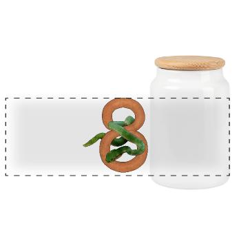 8 Geburtstag.png - Panorama Keksdose mit Holzdeckel - Weiß - Vorne