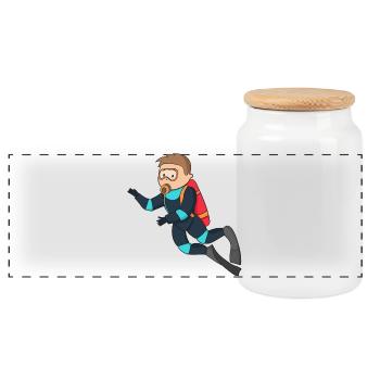 diving - Panorama Keksdose mit Holzdeckel - Weiß - Vorne