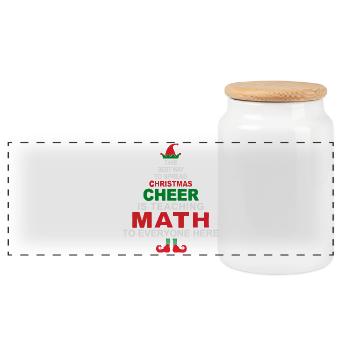Math Teacher Christmas Shirt - Panoramic Cookie Jar with Wooden Lid - white - Front