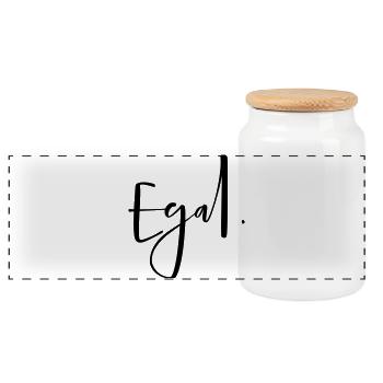 No matter - no matter point! Opinion gift - Panoramic Cookie Jar with Wooden Lid - white - Front