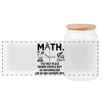 Chemise de professeur de mathématiques - Boîte à biscuits avec couvercle en bois - blanc - Devant