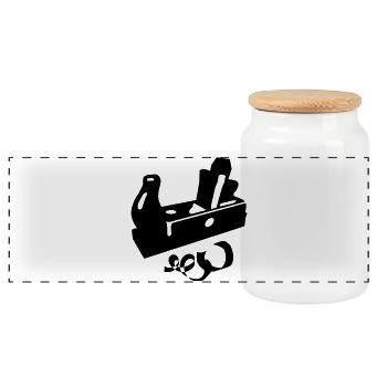 hobel - Panoramic Cookie Jar with Wooden Lid - white - Front