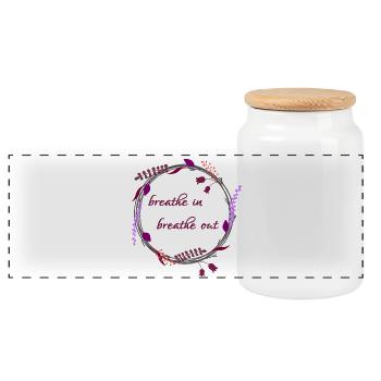 Relax - Panoramic Cookie Jar with Wooden Lid - white - Front