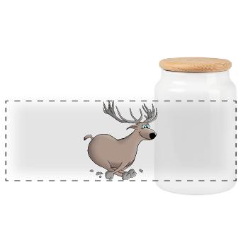 Cerf - cerf - cerf - Boîte à biscuits avec couvercle en bois - blanc - Devant
