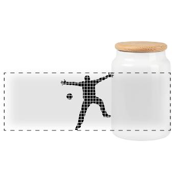 Handball Gardien - Boîte à biscuits avec couvercle en bois - blanc - Devant