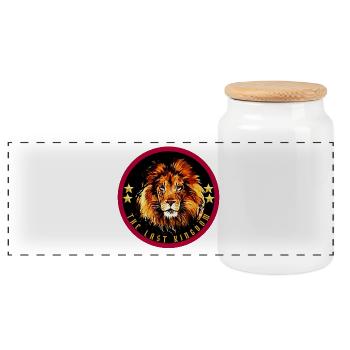The Last Kingdom - Lion - Panoramic Cookie Jar with Wooden Lid - white - Front