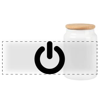 gaming - Panoramic Cookie Jar with Wooden Lid - white - Front