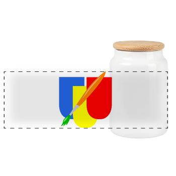 maler wappen handwerk - Panorama Keksdose mit Holzdeckel - Weiß - Vorne