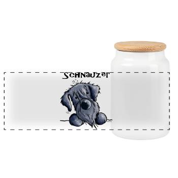 Süßer Schnauzer - Panorama Keksdose mit Holzdeckel - Weiß - Vorne
